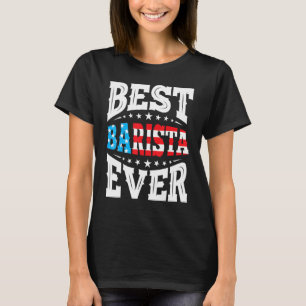 Camiseta Melhor Barista 4º Quatro De Julho Bandeira America