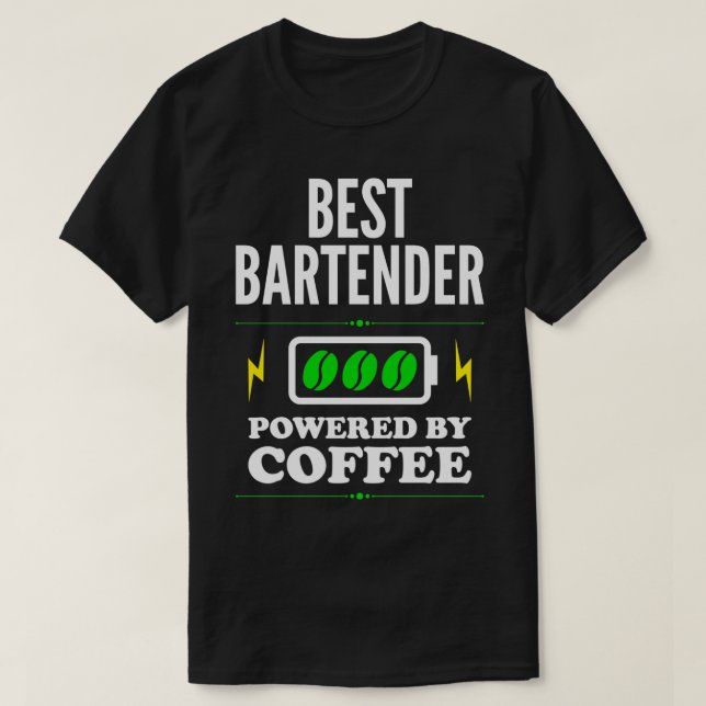 Camiseta Melhor Bartender Equipado com Café para Bartender (Frente do Design)