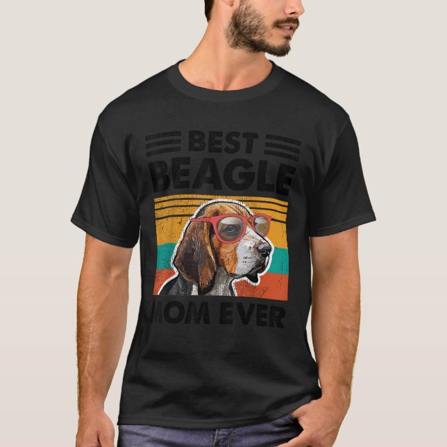 Camiseta Melhor Beagle Mamãe Cachorro Óculos-solares Dia da (Frente)