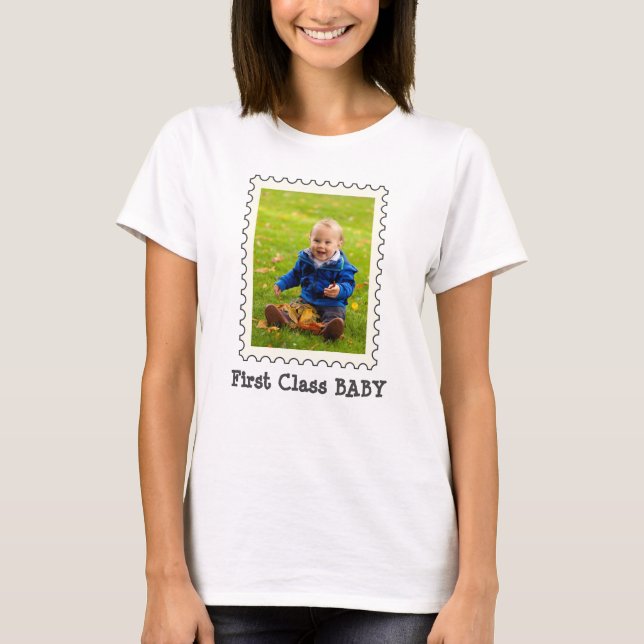 Camiseta Melhor Bebê de primeira classe Foto já personaliza (Frente)