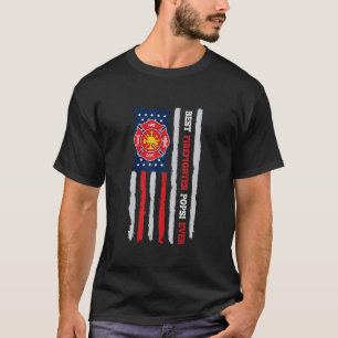 Camiseta Melhor Bombeiro Popsi Masculino Já EUA Bandeira Bo