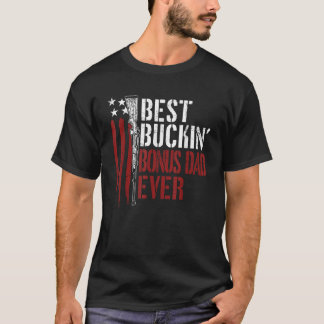 Camiseta Melhor Bônus de Pai de Buckin Já EUA Bandeira Vint