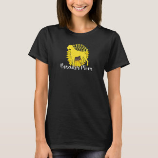 Camiseta Melhor Boxador Mãe Girassol Patas de Cachorro Mãe