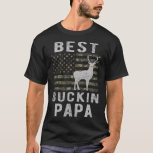 Camiseta Melhor Bucking Papa Camouflage Bandeira Americana