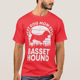 Camiseta Melhor Cachorro Mãe Alguma Vez Retro Basset Hound 