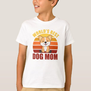 Camiseta Melhor Cachorro Mãe - Cachorro Corgi Vintage Sunse