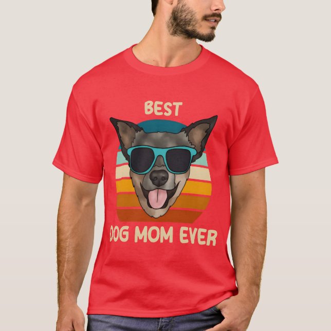 Camiseta Melhor Cachorro Mãe de Cattle Australiana (Frente)