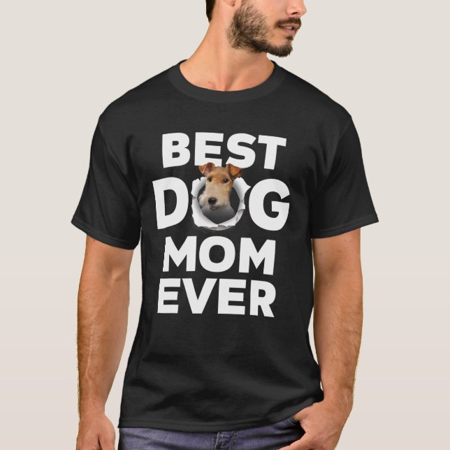 Camiseta Melhor Cachorro Mãe De Fios Fox Terrier Amantes De (Frente)