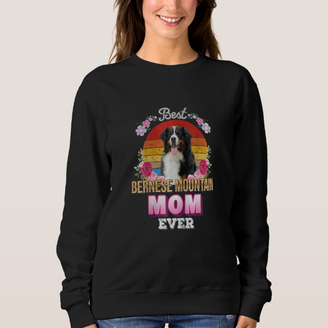 Camiseta Melhor Cachorro Mãe Ever Bernese Montanha Floral R (Frente)