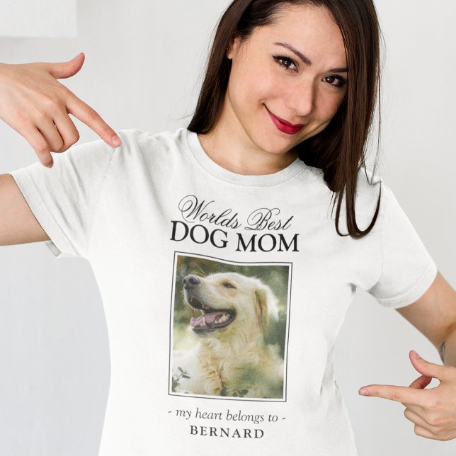 Camiseta Melhor Cachorro Mãe Foto Pet (Criador carregado)