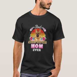 Camiseta Melhor Cachorro Mãe German shepherd Ré Floral