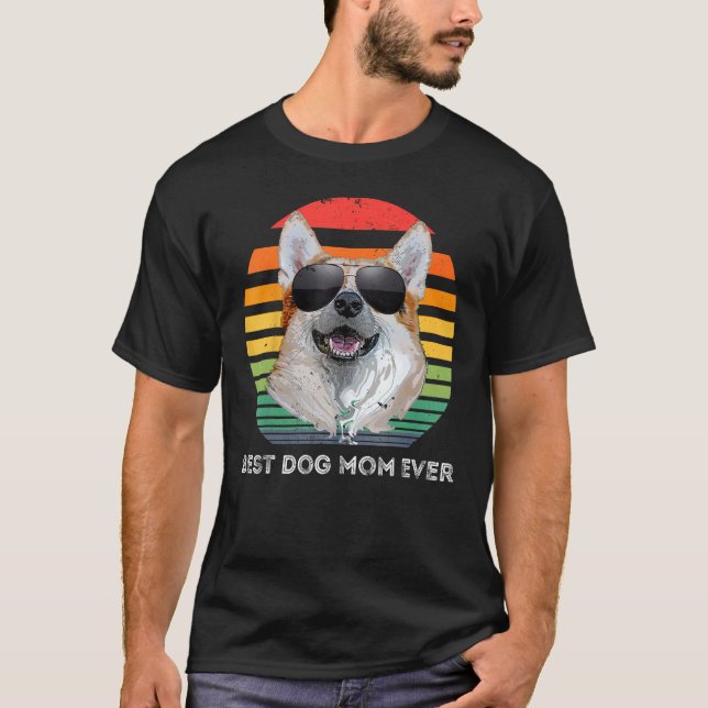 Camiseta Melhor Cachorro Mãe Nunca Arco-Íris Retro Cachorro (Frente)