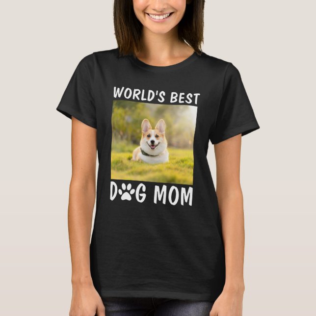 Camiseta Melhor Cachorro Mãe Personalizada Foto de Pet do M (Frente)
