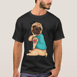 Camiseta Melhor Cachorro Mãe Pug Pai Gráfico de Workout Bon