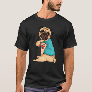 Camiseta Melhor Cachorro Mãe Pug Pai Gráfico de Workout Bon