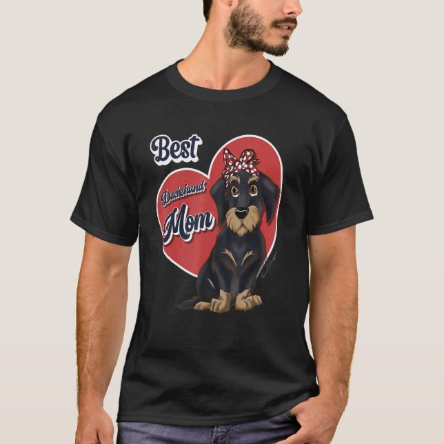 Camiseta Melhor Cães com Cabelo Escuro e Bonito Mãe (Frente)