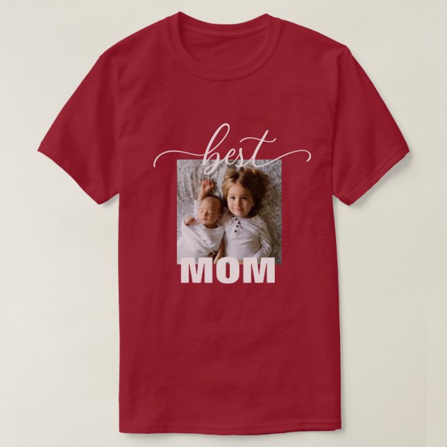 Camiseta Melhor Camisa-T do Dia de as mães de Foto MOM (Frente do Design)