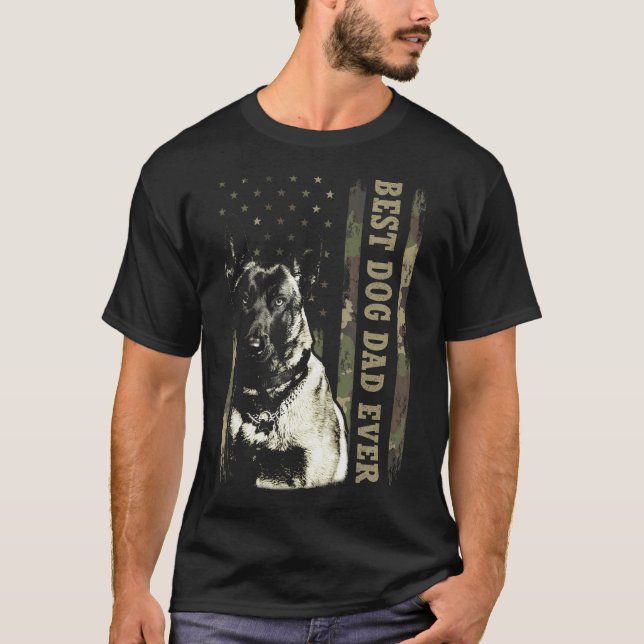 Camiseta Melhor Camo USA Fla do Pai Malinois Belga (Frente)