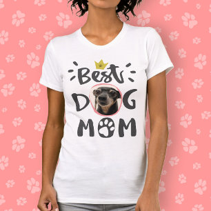 Camiseta Melhor Cão Mãe Foto Pet Paw Imprimir Tipografia Gi