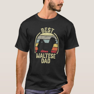 Camiseta Melhor Cão Pai Pai Vintage Maltês