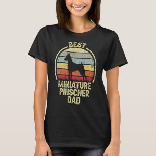 Camiseta Melhor Cão Pai Vintage Miniature Pinscher