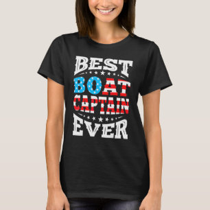 Camiseta Melhor Capitão de Barco de Sempre 4º Quatro de Jul