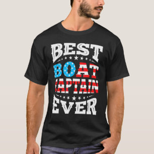 Camiseta Melhor Capitão de Barco de Sempre 4º Quatro de Jul
