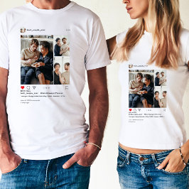 Camiseta Melhor Casal de Colagem de Fotografias Moderno 3 N