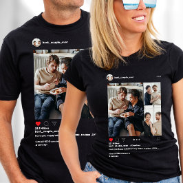 Camiseta Melhor Casal de Colagem de Fotografias Moderno 3 N