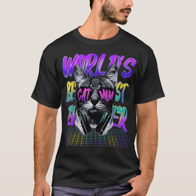Camiseta Melhor Cat Mãe do Mundo Nunca Música Eletrônica Le (Frente)