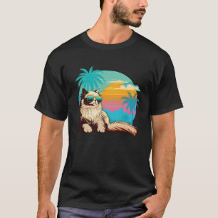 Camiseta Melhor Cat Mãe Ragdoll Retro Vintage Mãe Gatinho K