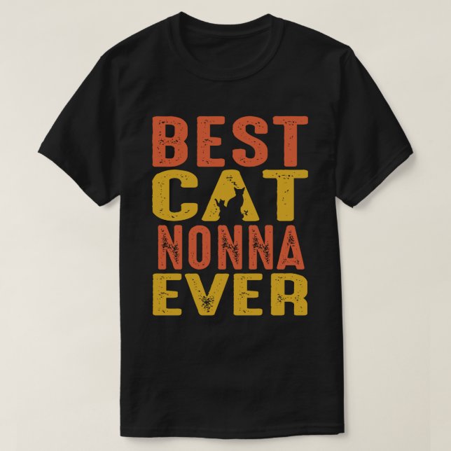 Camiseta Melhor Cat NONNA Nunca Retro Vintage (Frente do Design)