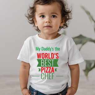 Camiseta Melhor Chef de pizza do mundo - verde-vermelho