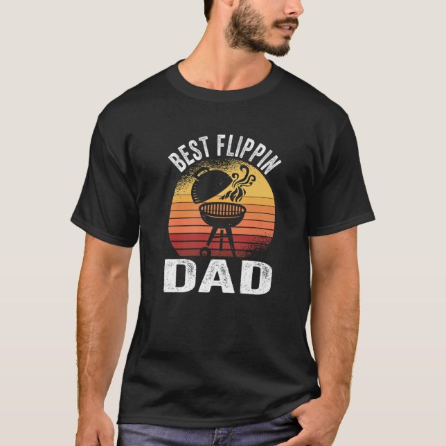Camiseta Melhor Churrasco de Pai Flippin Barbecue Fumando G (Frente)