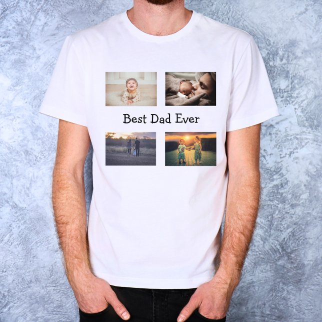Camiseta Melhor Colagem de Fotografias do Pai Ever 4 (Criador carregado)