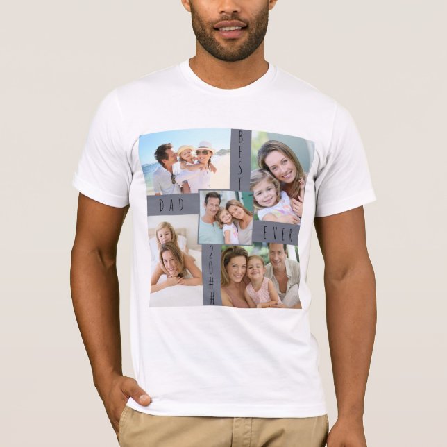 Camiseta Melhor Colagem de Fotos da Família de 5 Imagens do (Frente)