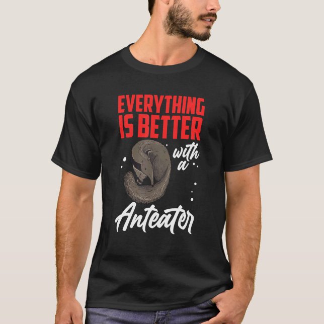 Camiseta Melhor com Anteater Ante comendo urso Anteater 1 (Frente)