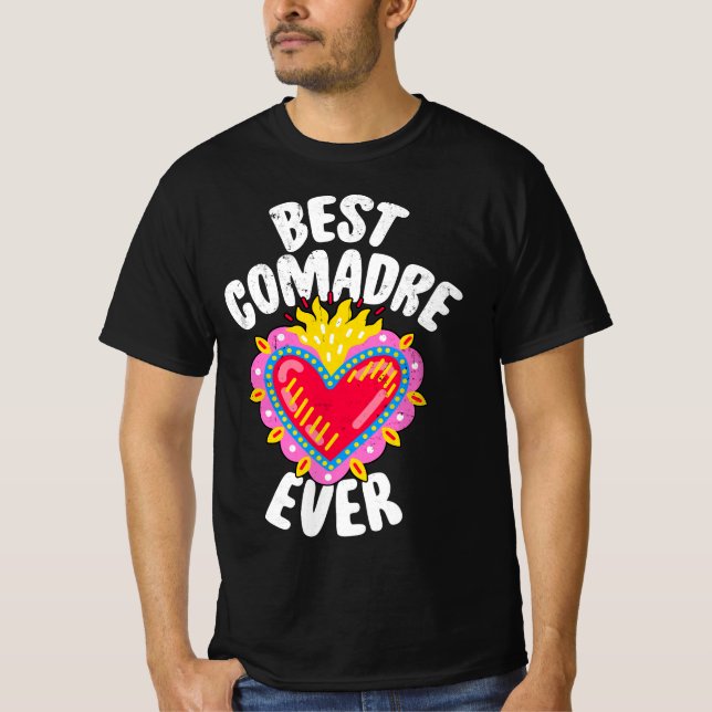 Camiseta Melhor Comadre Nunca Coração Milagritos - Coração  (Frente)