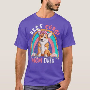 Camiseta Melhor Corgi Mãe Alguma Vez Bonita Flores De Cotov