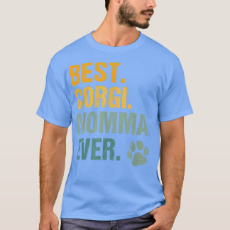 Camiseta Melhor Corgi Momma Alguma Vez Vintage Dog Paw Pupp