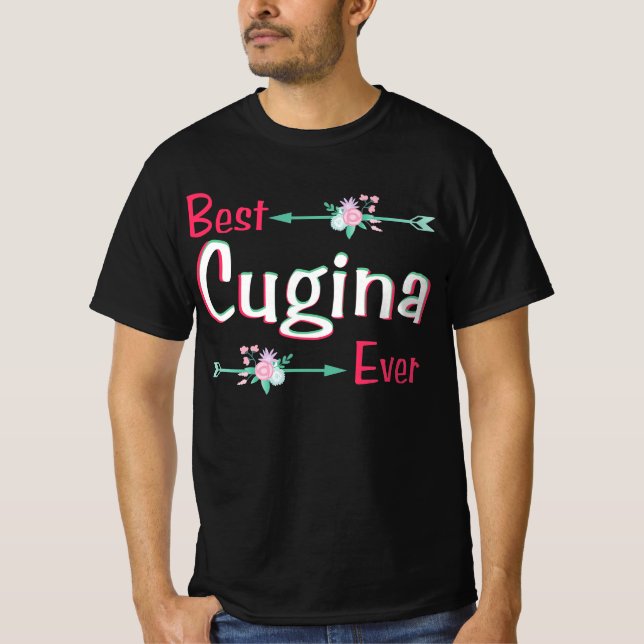 Camiseta Melhor Cugina Alguma Vez Menina De Primo Italiana  (Frente)