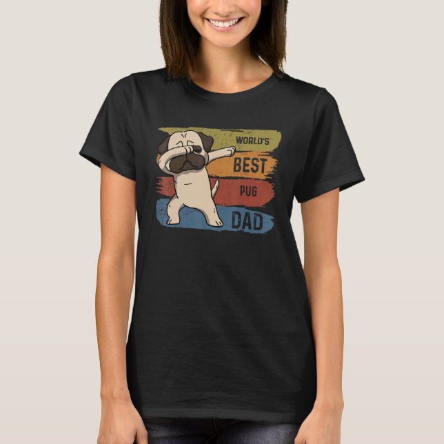 Camiseta Melhor Dabbing Pug Pai Dab Para Crianças (Frente)
