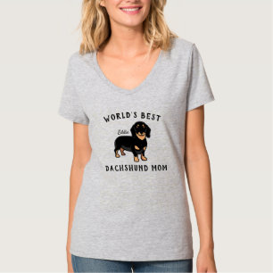 Camiseta Melhor Dachshund Mãe Nome Personalizado de Cachorr