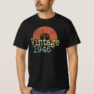 Camiseta Melhor De 1946 Vintage Vinyl, Nascer De Aniversári