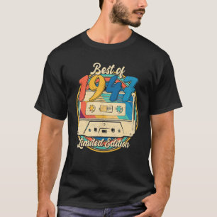 Camiseta Melhor De 1947 Cassette Tape De 75 Anos Com 75 Ano