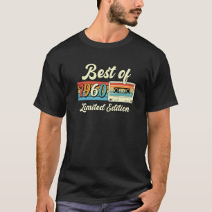 Camiseta Melhor De 1960 Cassette Tape 62Nd Aniversário Deco
