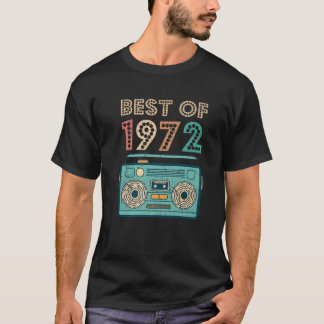 Camiseta Melhor De 1972 50A Cassete De Aniversário - Vintag