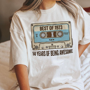 Camiseta Melhor De 1973 Fita Cassete 50º Aniversário