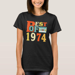 Camiseta Melhor De 1974 47ª Fita Cassete de Aniversário