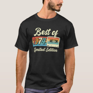Camiseta Melhor De 1974 Cassette Tape 48º Aniversário Decor